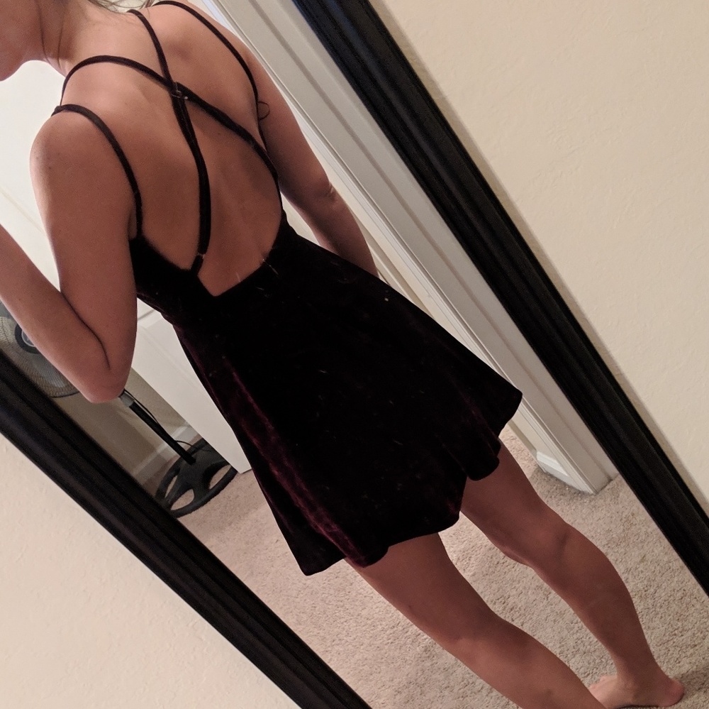 Burgundy Velvet Dress